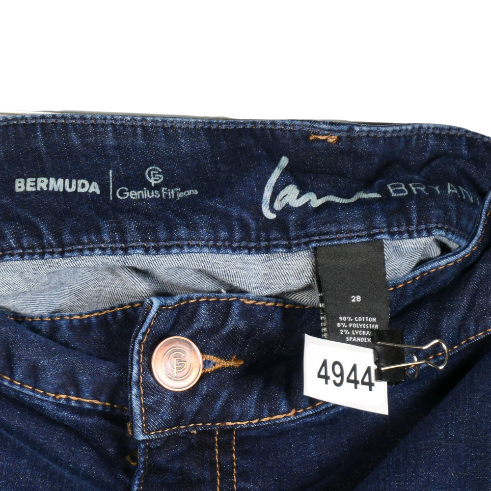 Lane Bryant Denim Shorts Womens Size 28 Blue Bermuda Genius Fit Stretch Pockets - Picture 9 of 9